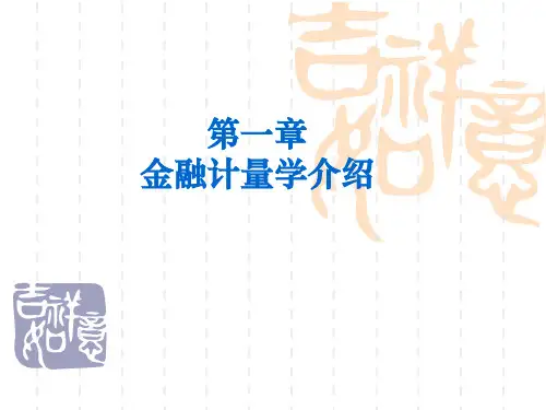 金融计量学中文精ppt课件