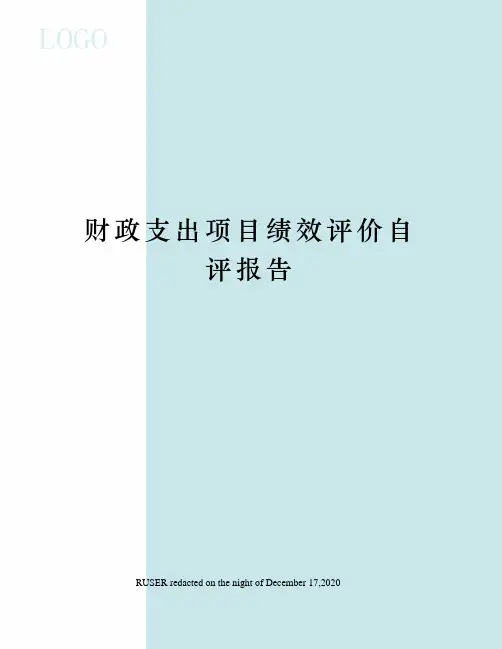 财政支出项目绩效评价自评报告