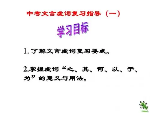 九年级中考语文复习课件:中考文言虚词复习指导(一) (共54张PPT)