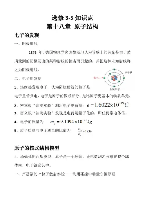 原子结构知识点总结