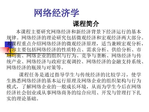 一章网络经济与网络经济学-精选文档