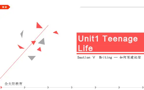 2020年高中英语 新人教版必修第一册 Unit1 Teenagelife SectionⅤWriting_如何写建议信 课件