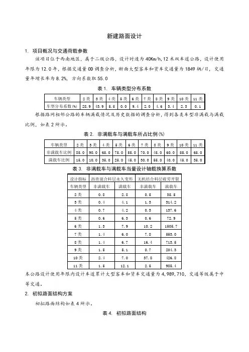沥青路面结构计算书