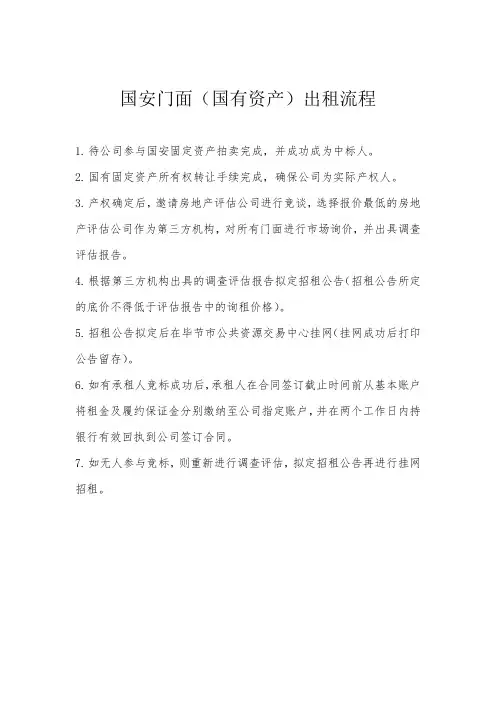 国有资产招租流程