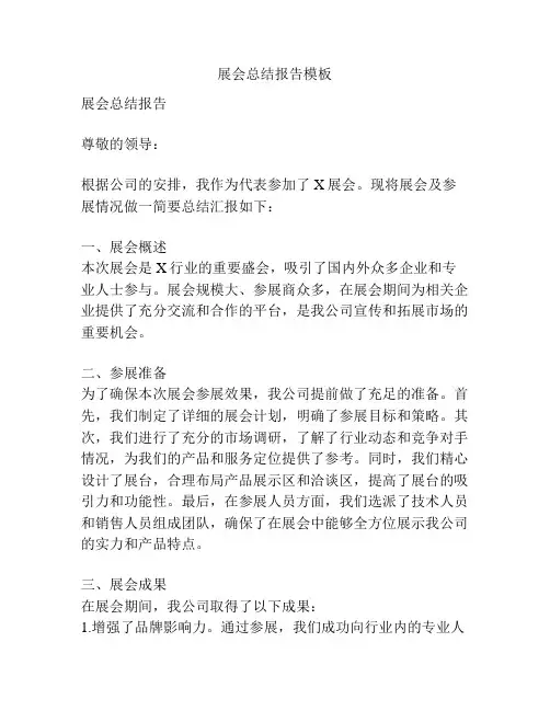 展会总结报告模板