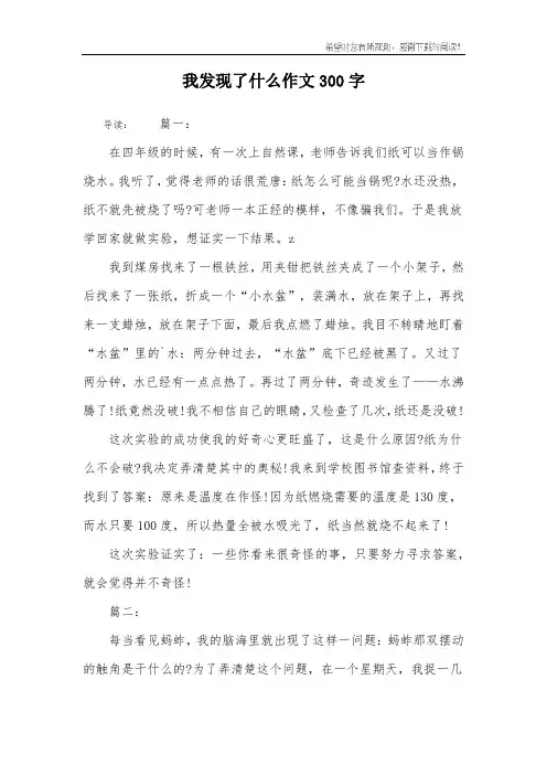 我发现了什么作文300字