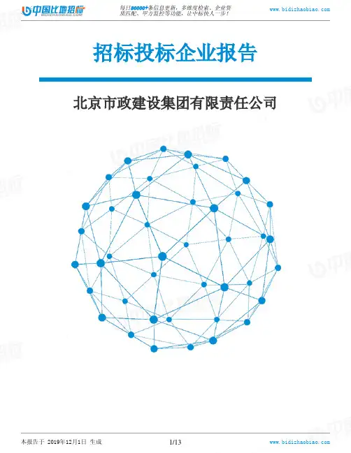 北京市政建设集团有限责任公司-招投标数据分析报告