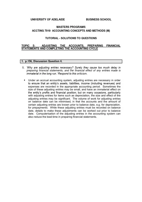 Topic-5 Tutorial answers