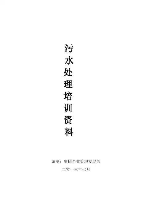 污水处理培训资料 2