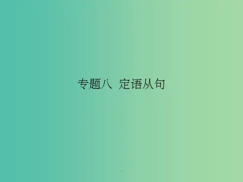 高考英语二轮专题复习 专题八 定语从句