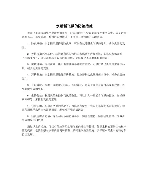 水稻稻飞虱的防治措施 2
