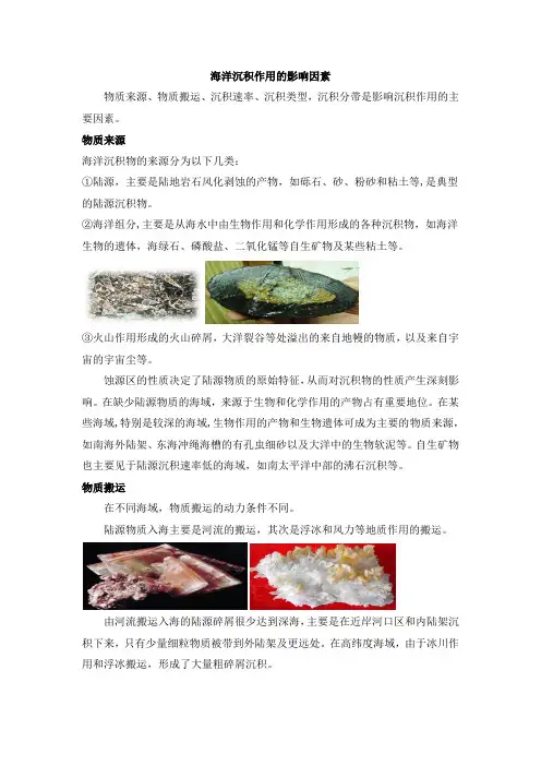 海洋沉积作用的影响因素