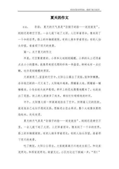 夏天的作文_5