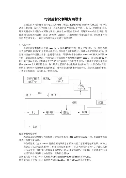 污泥资源化处理方案设计
