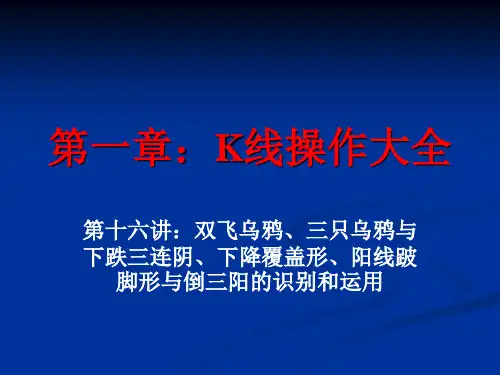 第十六讲:双飞乌鸦、三只乌鸦与下跌三连阴、下降覆盖形、阳线跛脚形与倒三阳的识别和运用
