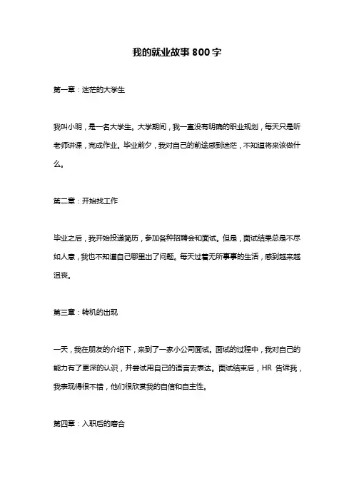 我的就业故事800字