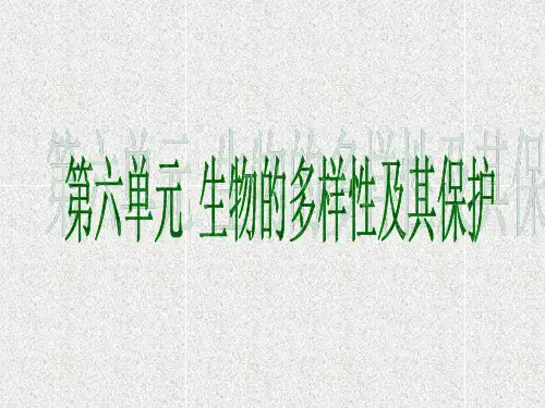 中考生物第六单元生物的多样性及其保护课件