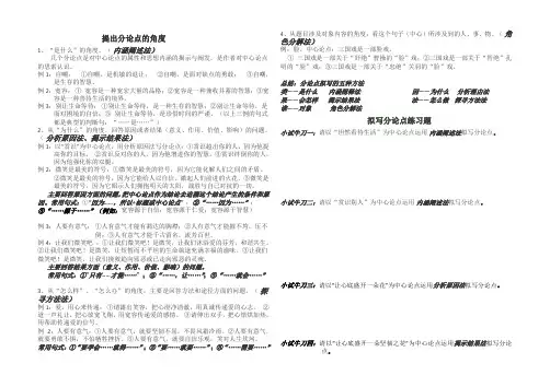 分论点拟写及练习