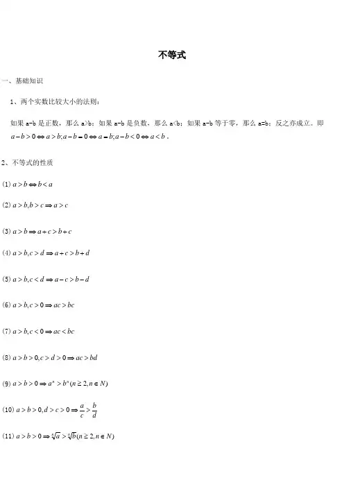 高中数学公式不等式