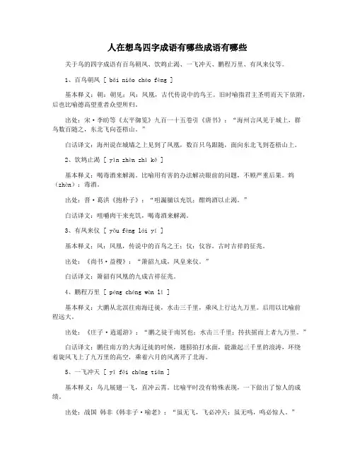 人在想鸟四字成语有哪些成语有哪些