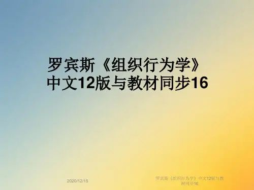 罗宾斯《组织行为学》中文12版与教材同步16