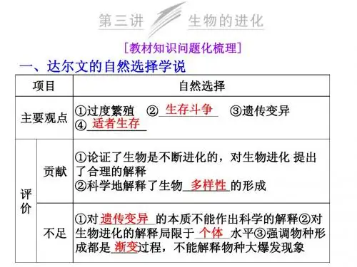 2014届高考生物一轮复习课件：2.3.3 生物的进化(人教版)