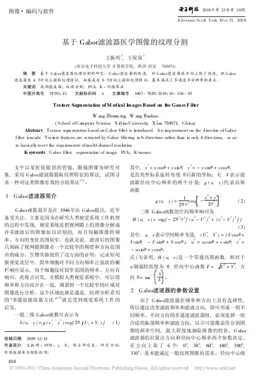 基于Gabor滤波器医学图像的纹理分割