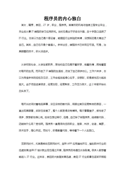 程序员的内心独白