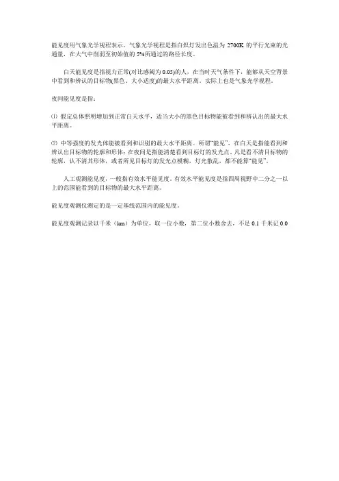 能见度概念