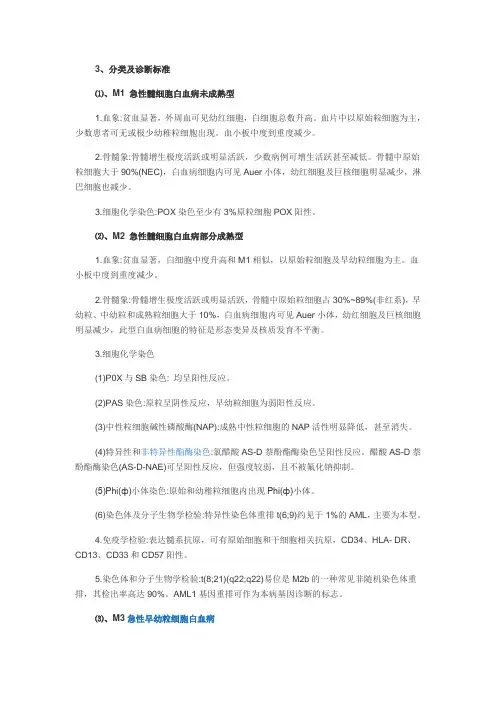 急性髓细胞白血病分型