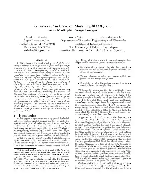 Consensus surfaces for modeling 3d objects from multiple range images