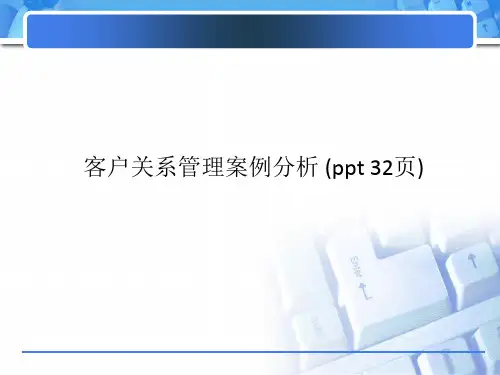 客户关系管理案例分析 (ppt 32页)