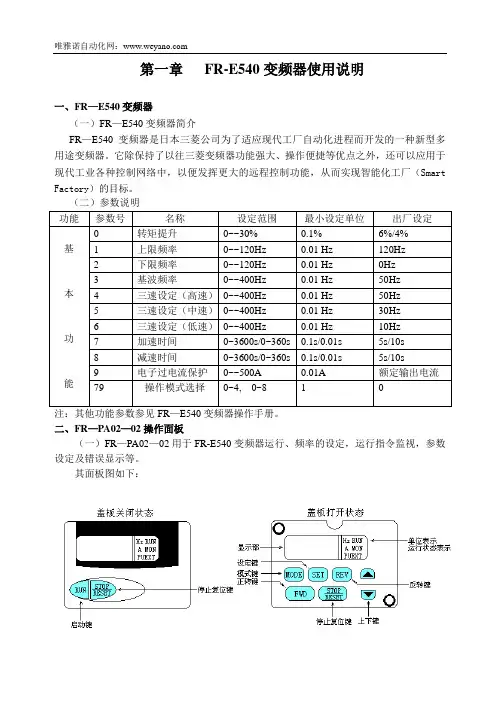 三菱变频器使用说明书