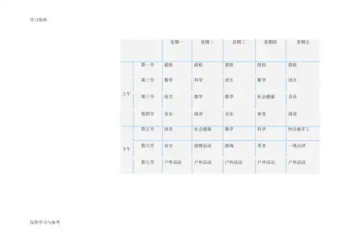 幼儿园小班课程表教案资料