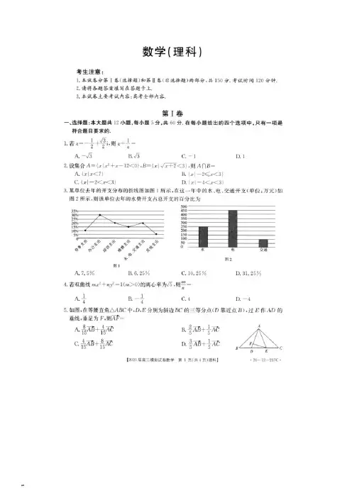 2020高考模拟九市十校-理数试卷