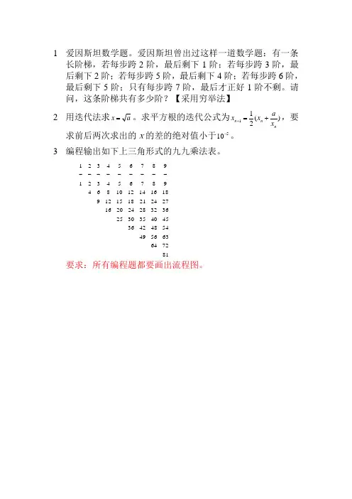 循环结构-作业要求
