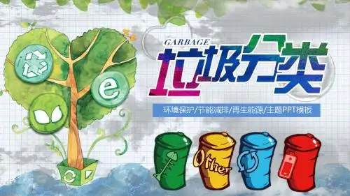 卡通垃圾分类环保教育培训课件PPT模板