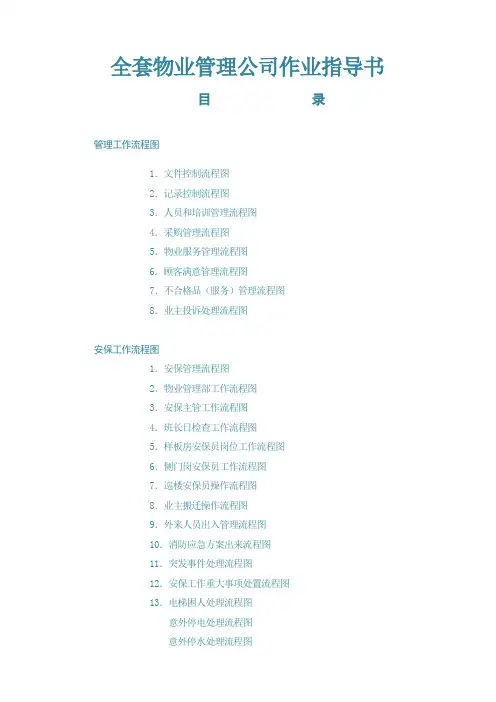 全套物业管理公司作业指导书