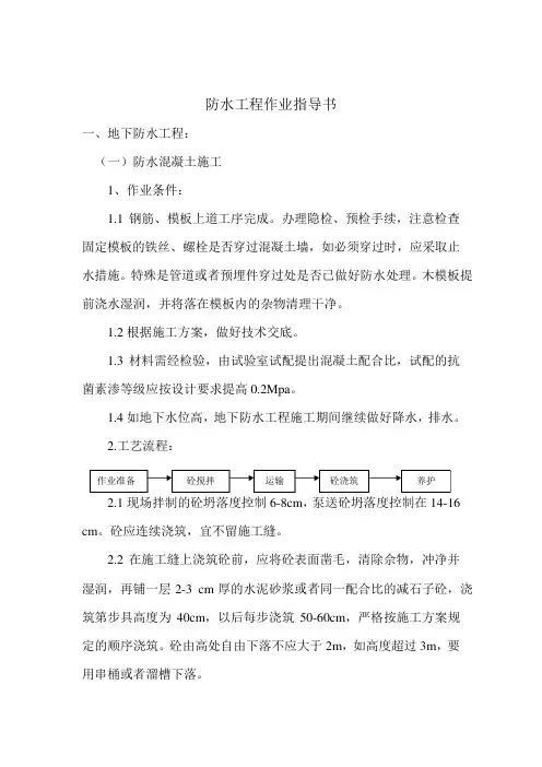 防水工程作业指导书