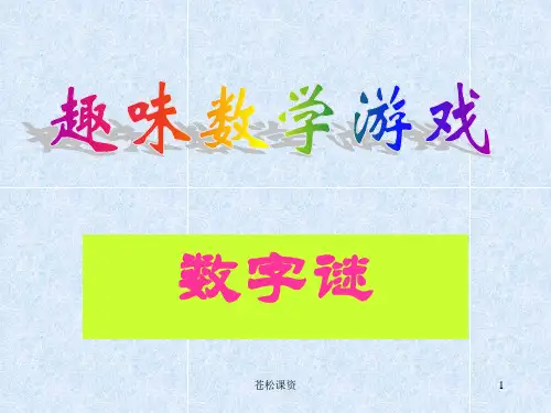 好玩的数字游戏(专业教学)