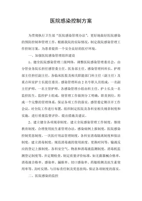 医院感染控制方案