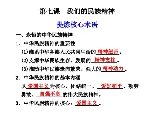 第七课我们的民族精神课件