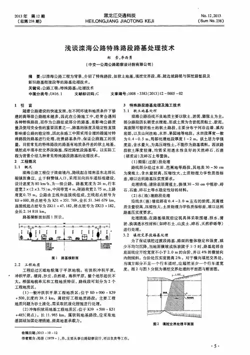 浅谈滦海公路特殊路段路基处理技术