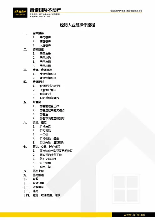 二手房经纪人业务操作流程