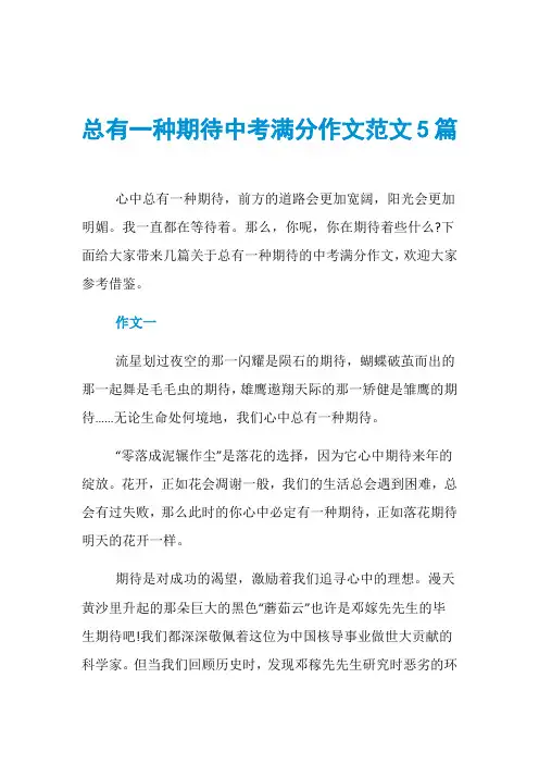 总有一种期待中考满分作文范文5篇