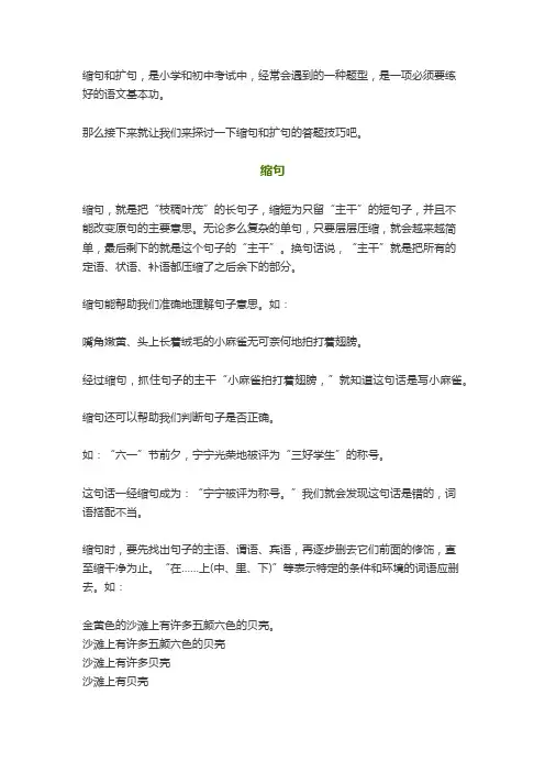 缩句和扩句