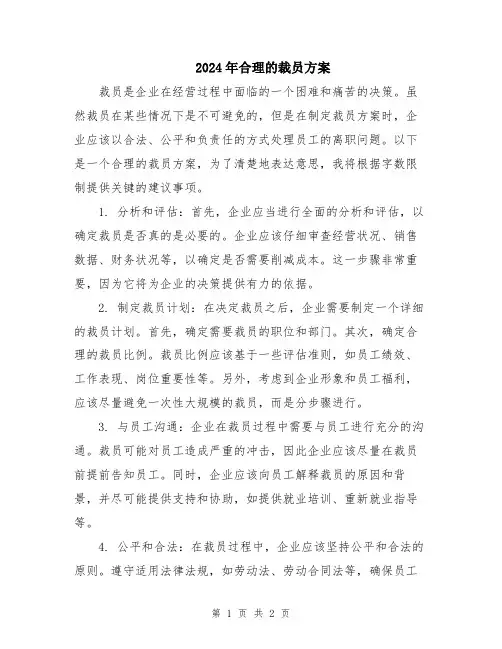 2024年合理的裁员方案