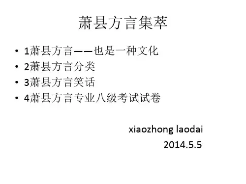 萧县方言集萃