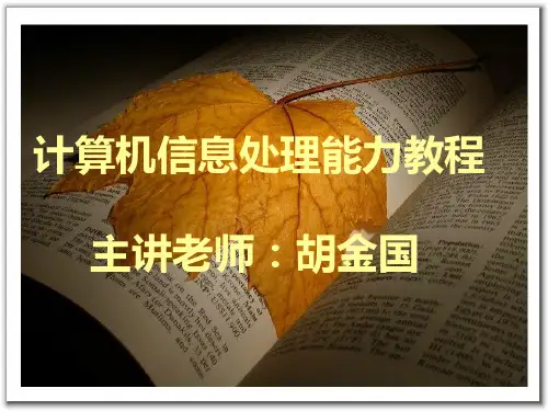 第一章计算机应用基础-计算机基本知识课件