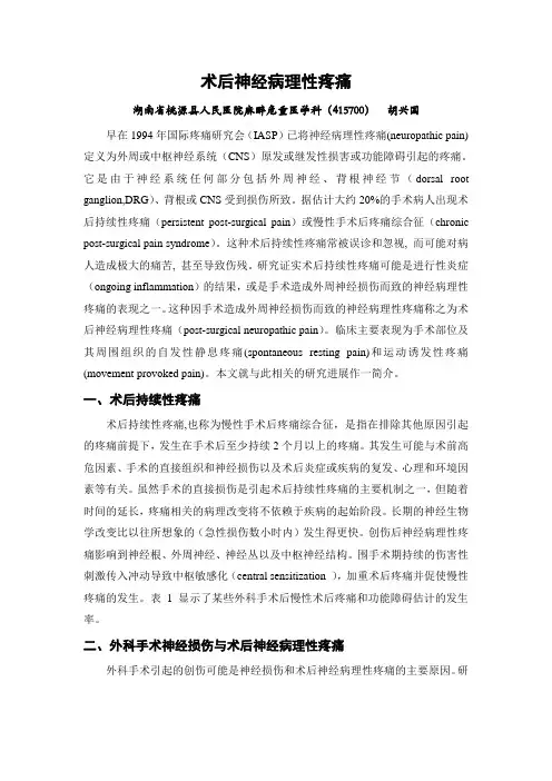 胡兴国术后神经病性疼21痛讲解